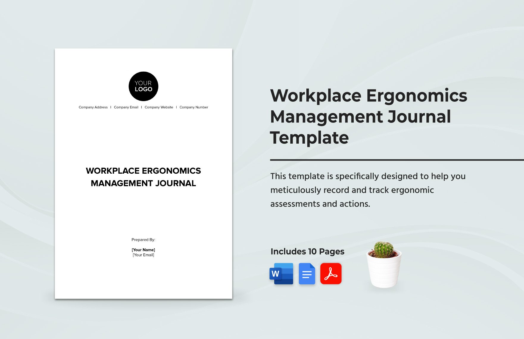 Workplace Ergonomics Management Journal Template