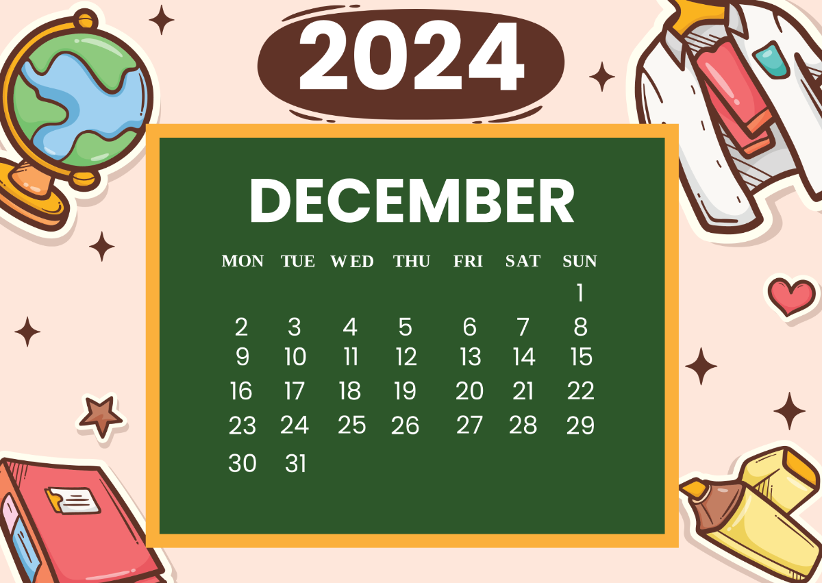 December 2024 School Calendar Template