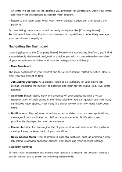 Free Recruitment Advertising User Guide HR Template to Edit Online