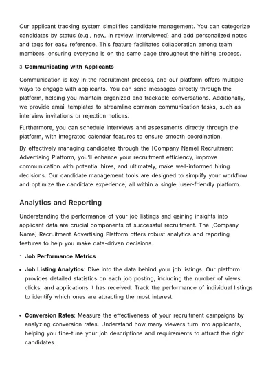 Free Recruitment Advertising User Guide HR Template to Edit Online