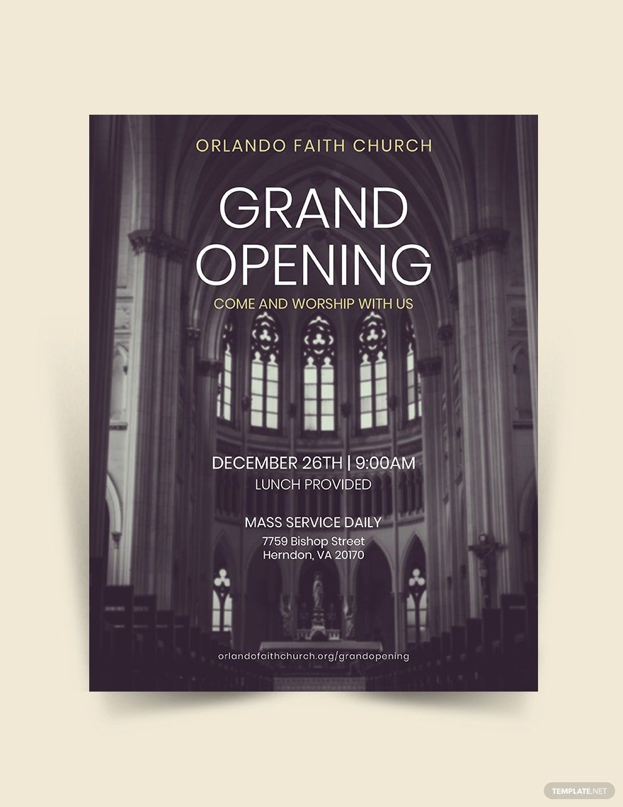 Faith Church Grand Opening Flyer Template