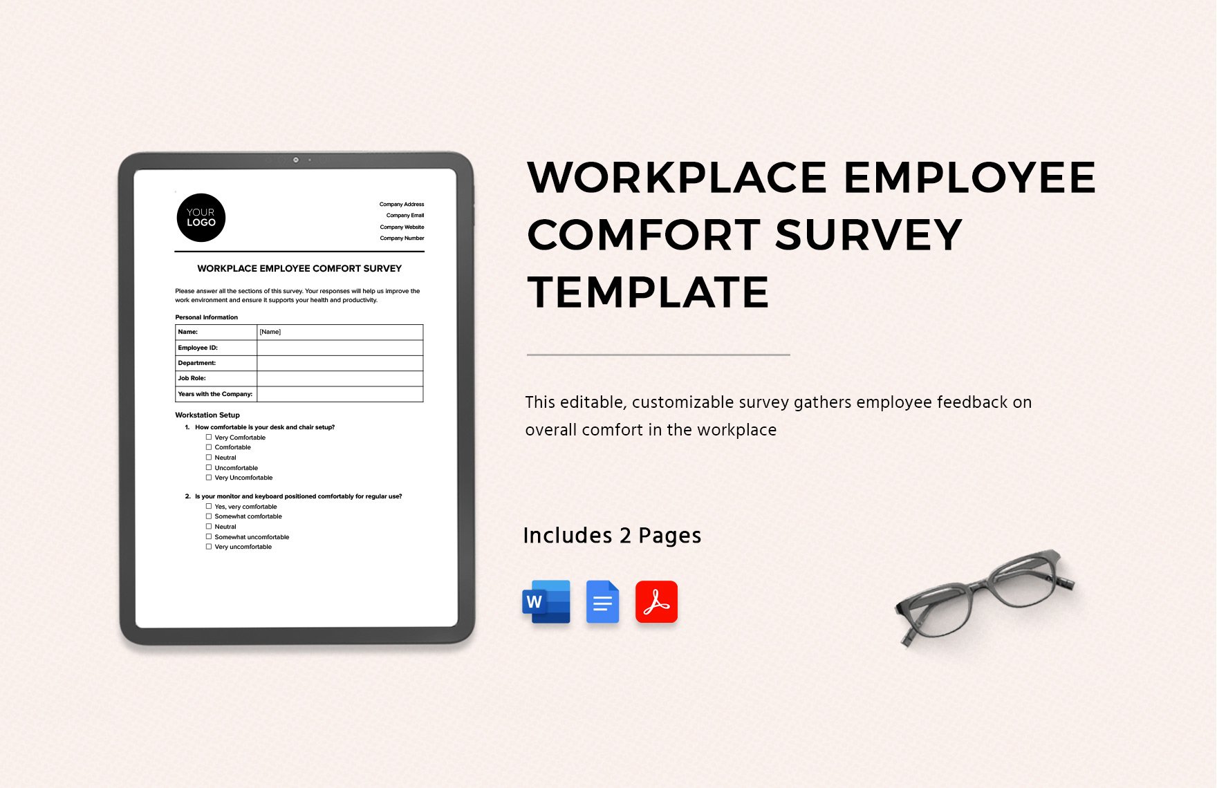 Workplace Employee Comfort Survey Template
