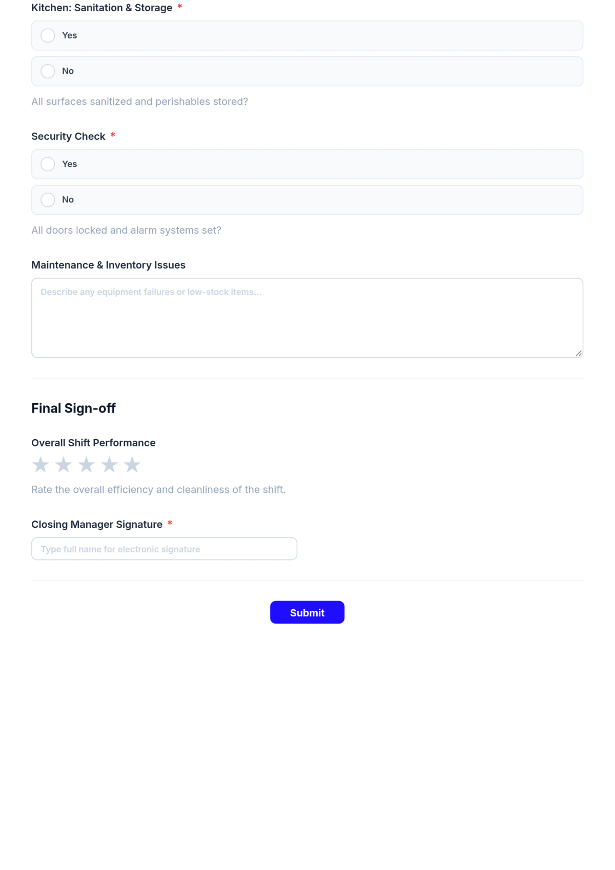 Free Opening and Closing Checklist Template & AI Maker
