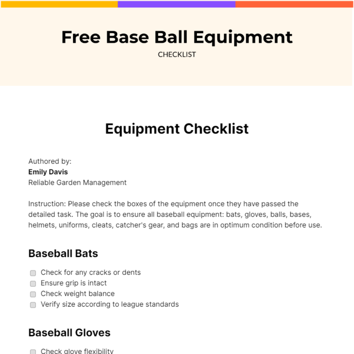 FREE Equipment Checklist Templates & Examples Edit Online & Download