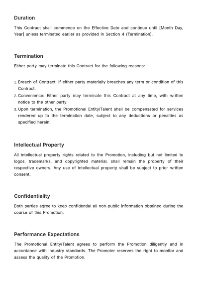 Free Promotion Contract HR Template to Edit Online