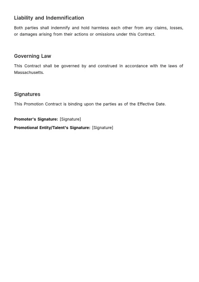 Free Promotion Contract HR Template to Edit Online