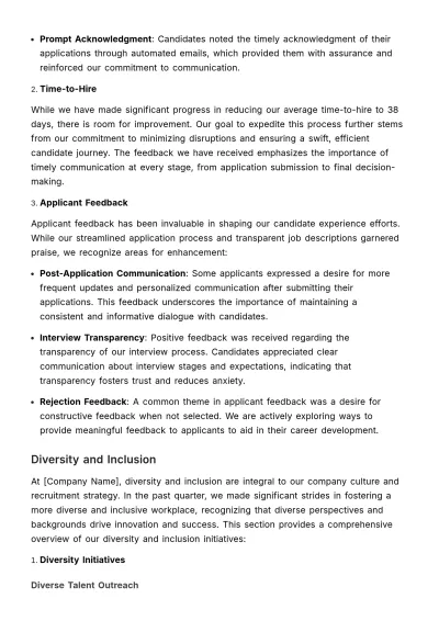 Free Quarterly Recruitment Report HR Template to Edit Online