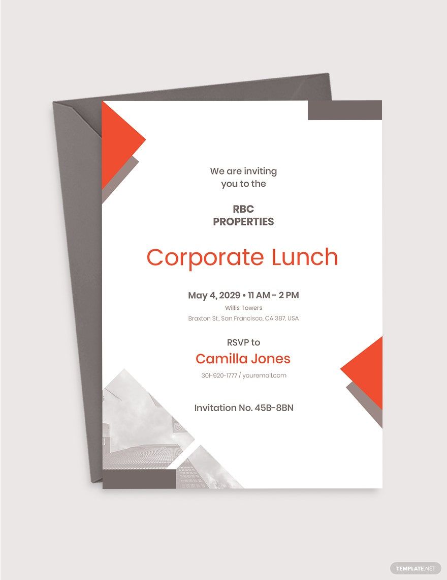 Corporate Lunch Invitation Template