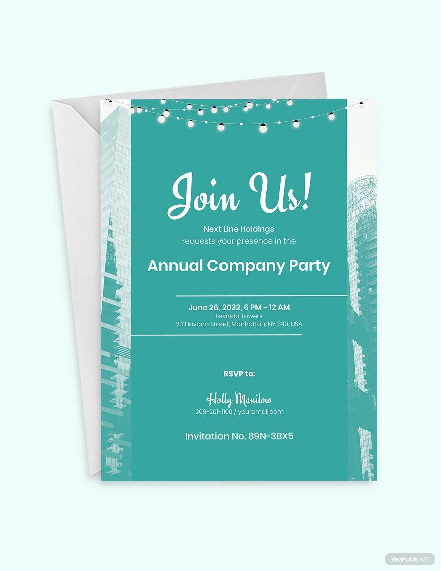 Corporate Party Invitation Card Template