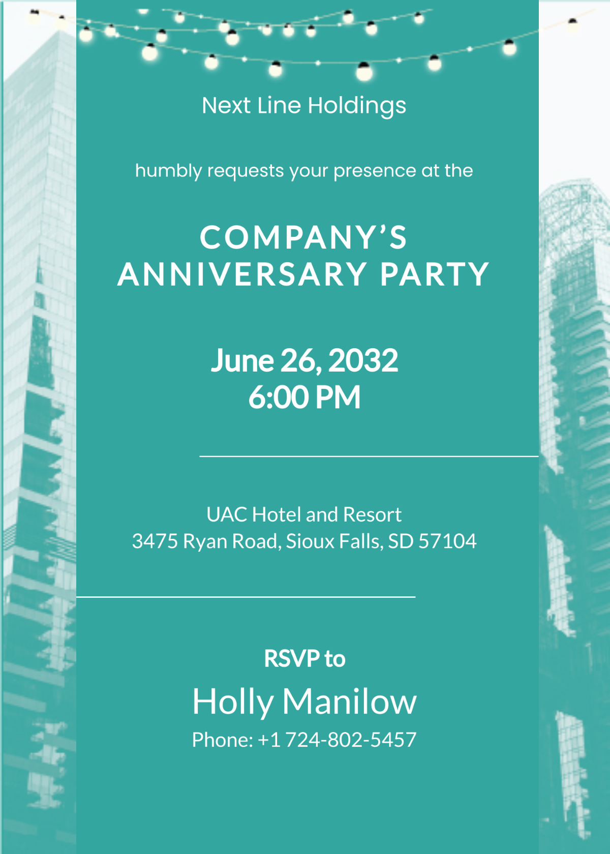 Corporate Party Invitation Card Template