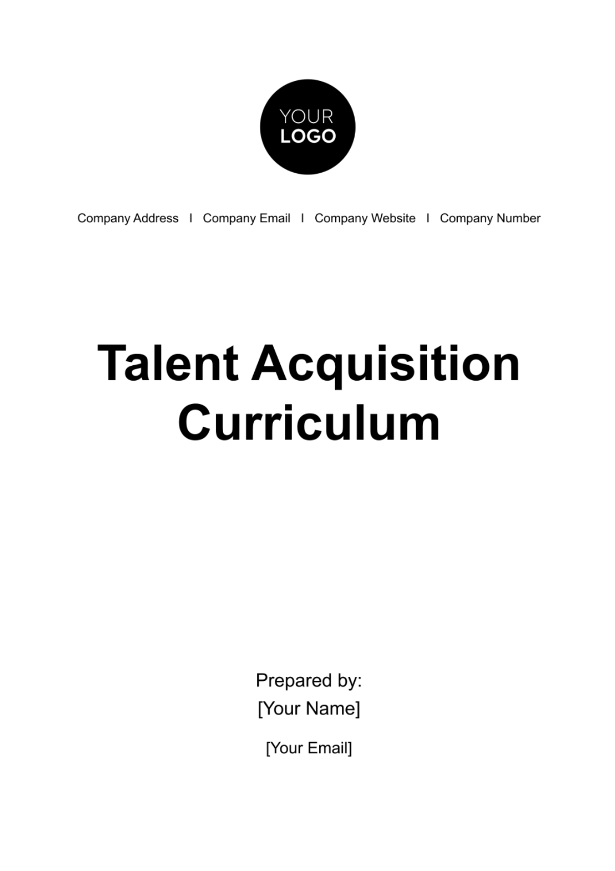 Free Talent Acquisition Curriculum HR Template