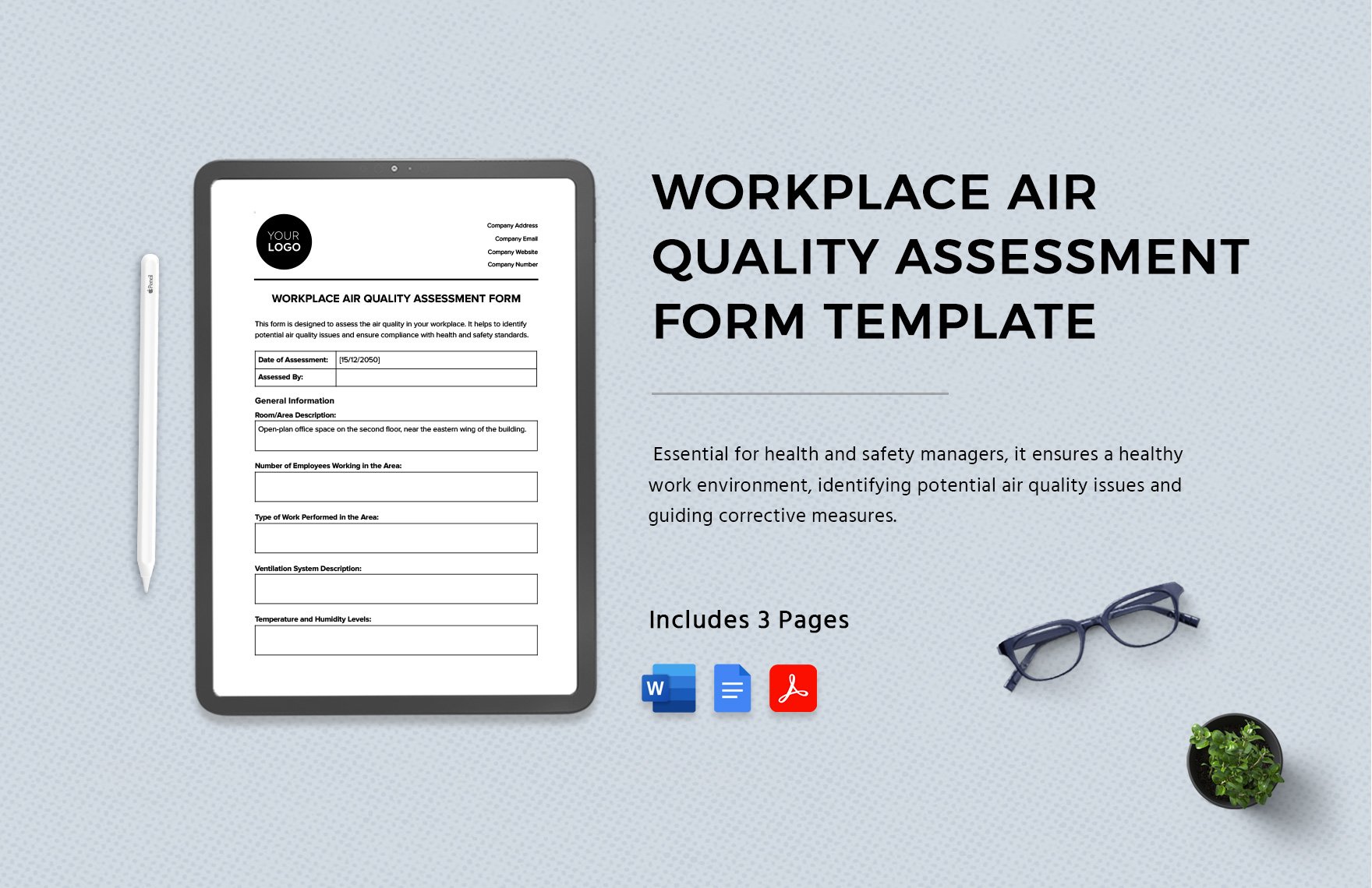 Workplace Air Quality Assessment Form Template