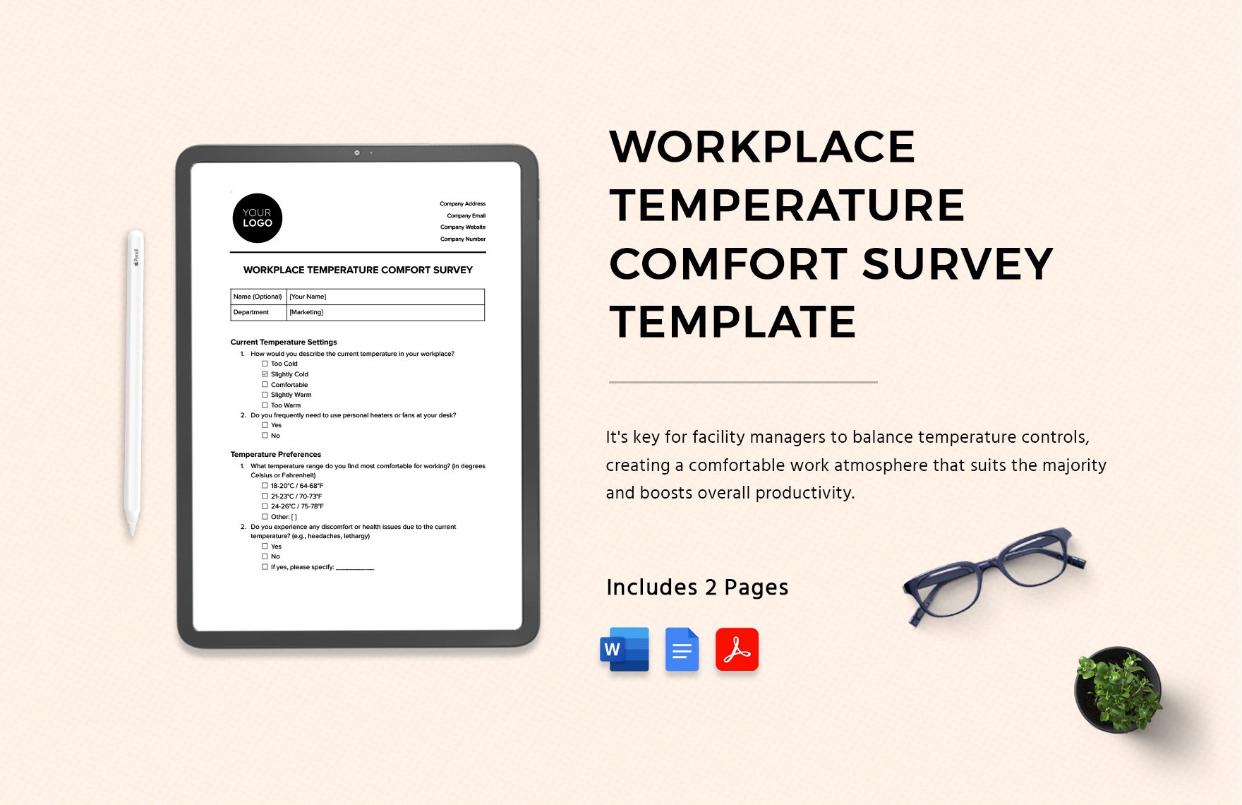 Workplace Temperature Comfort Survey Template