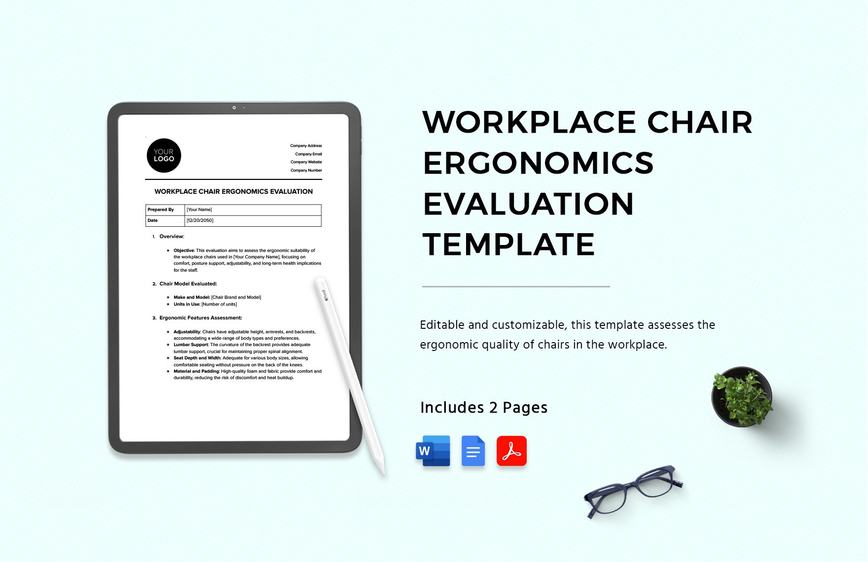 Workplace Chair Ergonomics Evaluation Template