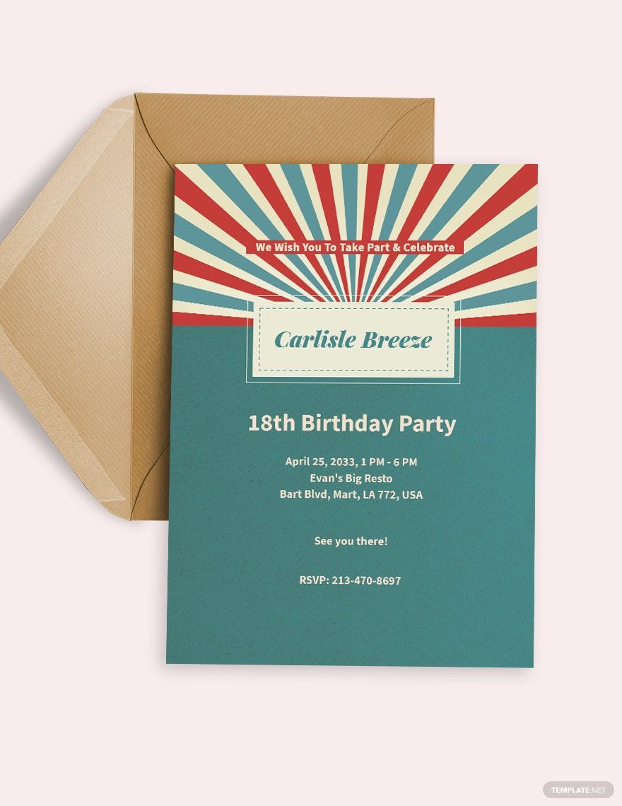 Retro Birthday Invitation Template