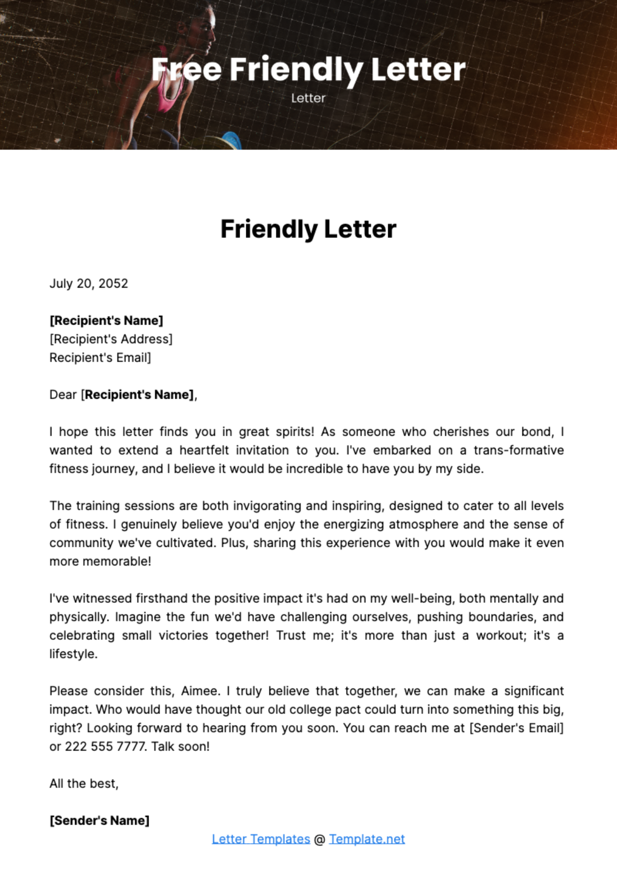 Friendly Letter Template