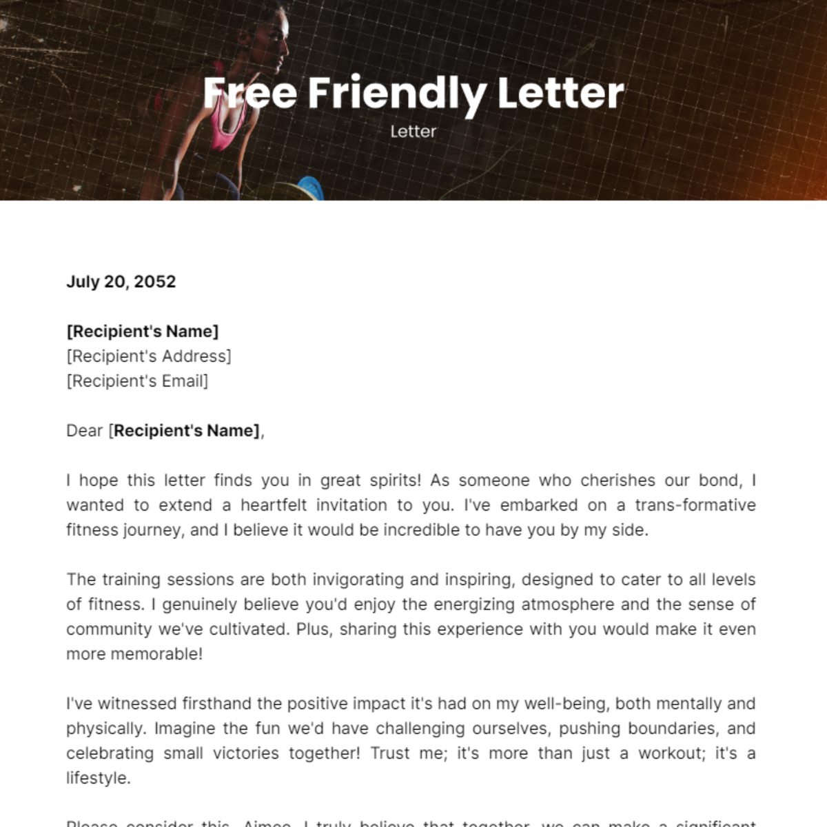 Friendly Letter Template