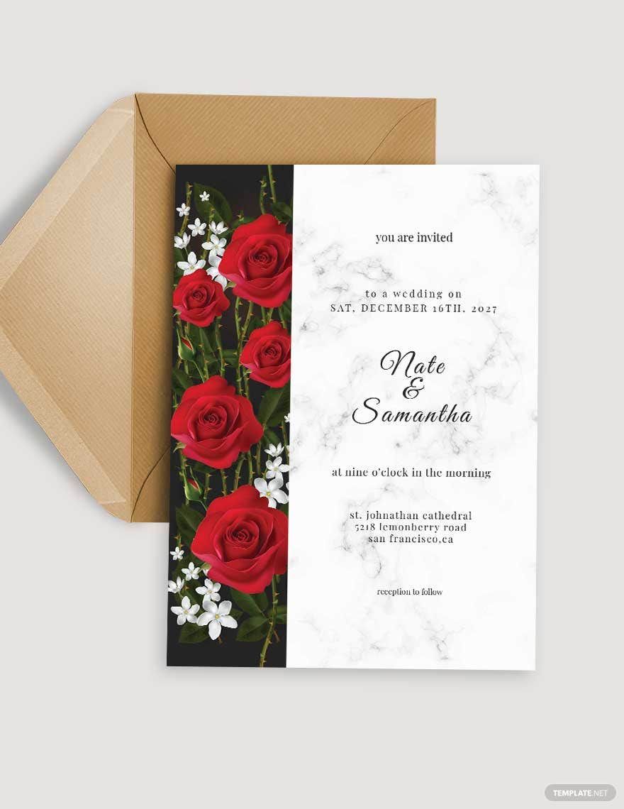 Roses Fall Wedding Invitation Template