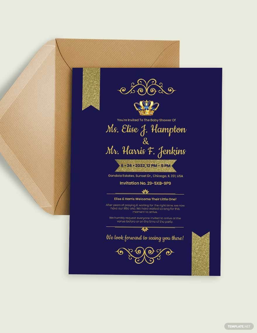 Download Royal baby shower invitation Template