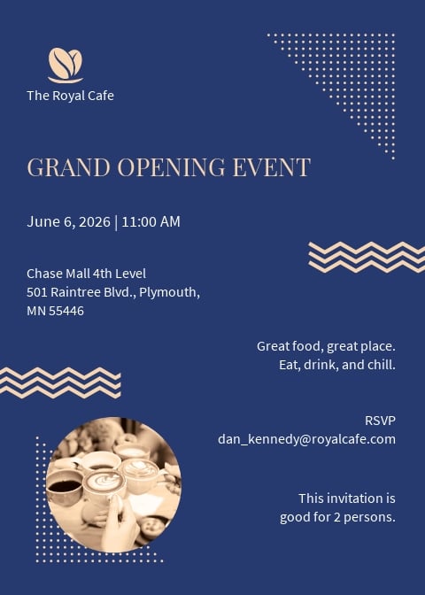 Free Royal Cafe Opening Invitation Template - Illustrator, Word, Apple