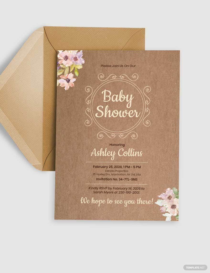 Download Rustic Baby Shower Invitation Template