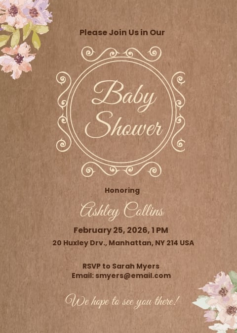 51 Free Baby Shower Invitation Templates Customize Download Template Net