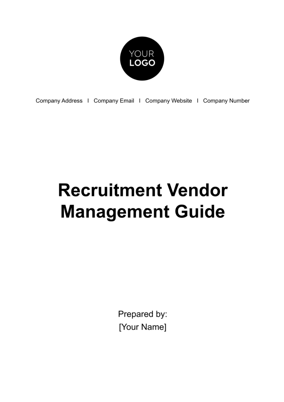 Recruitment Vendor Management Guide HR Template - Edit Online & Download