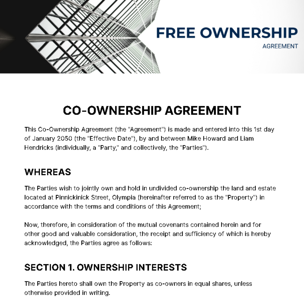 Free Ownership Agreement Template