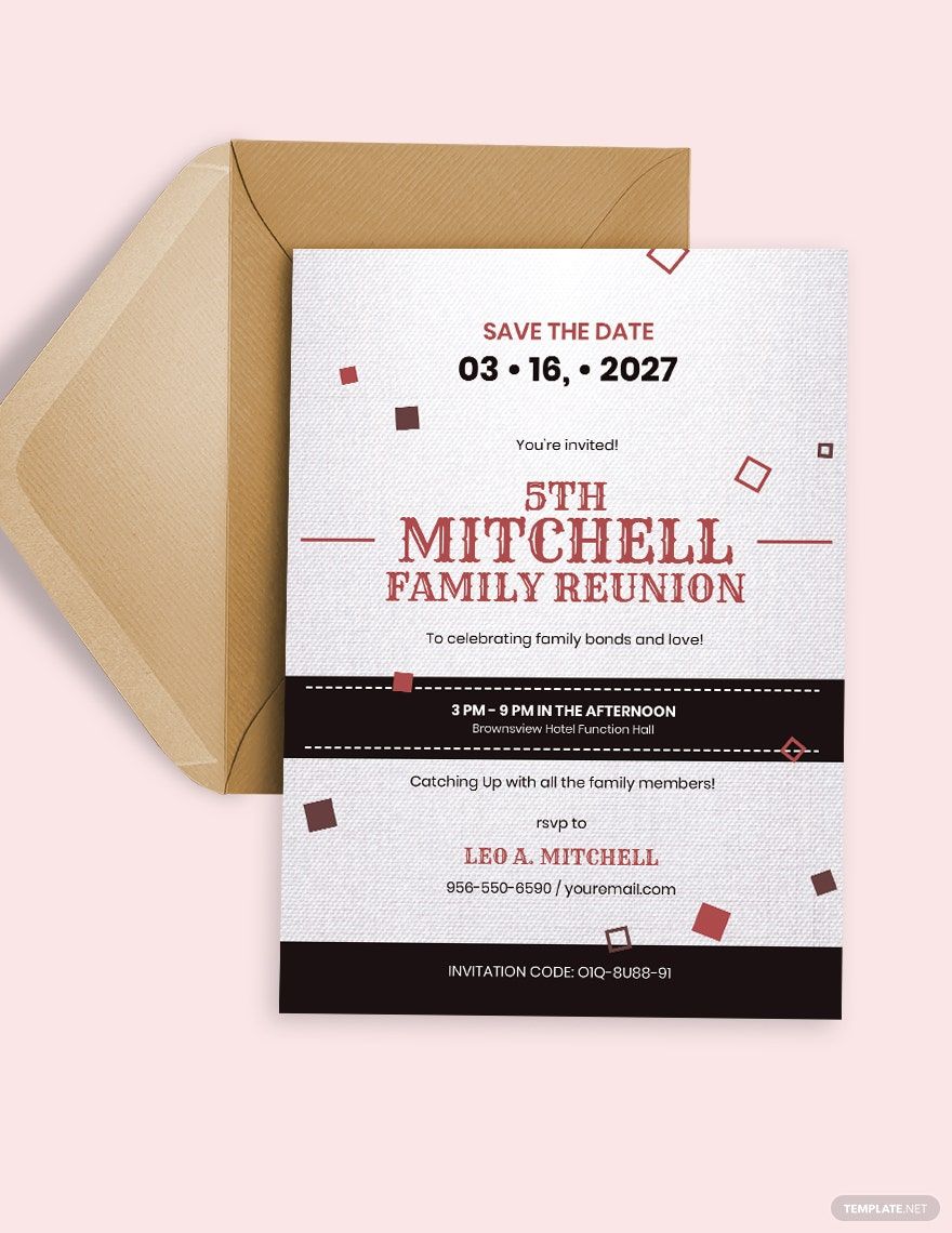 Save The Date Family Reunion Invitation Template