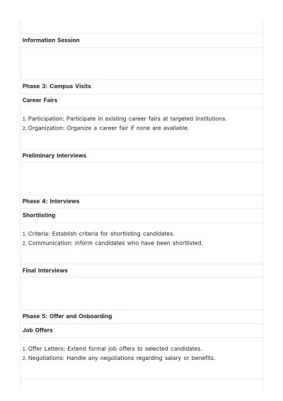 Free Campus Recruitment Schedule HR Template to Edit Online