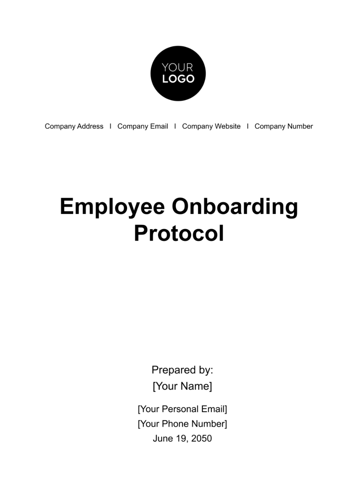 Employee Onboarding Protocol HR Template