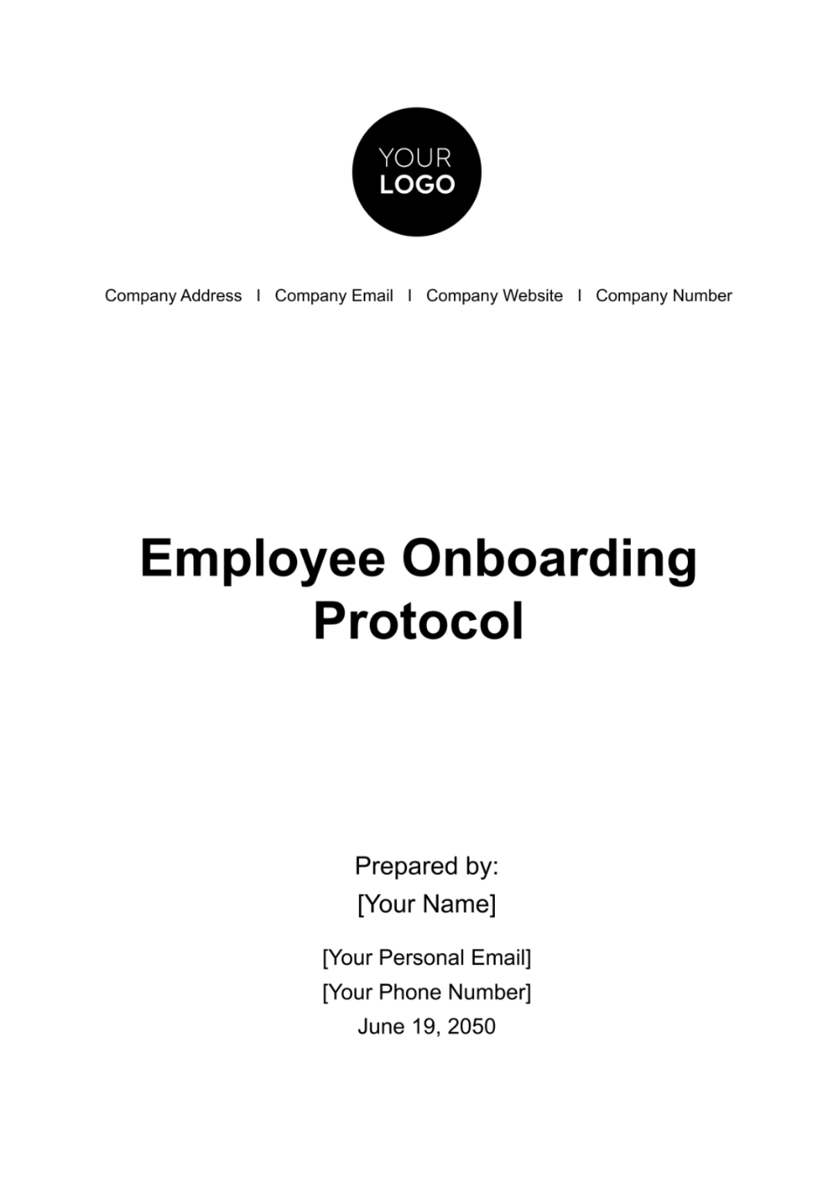 Employee Onboarding Protocol HR Template - Edit Online & Download