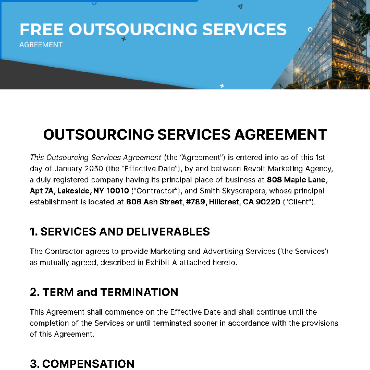 Outsourcing Services Agreement Template - Edit Online & Download