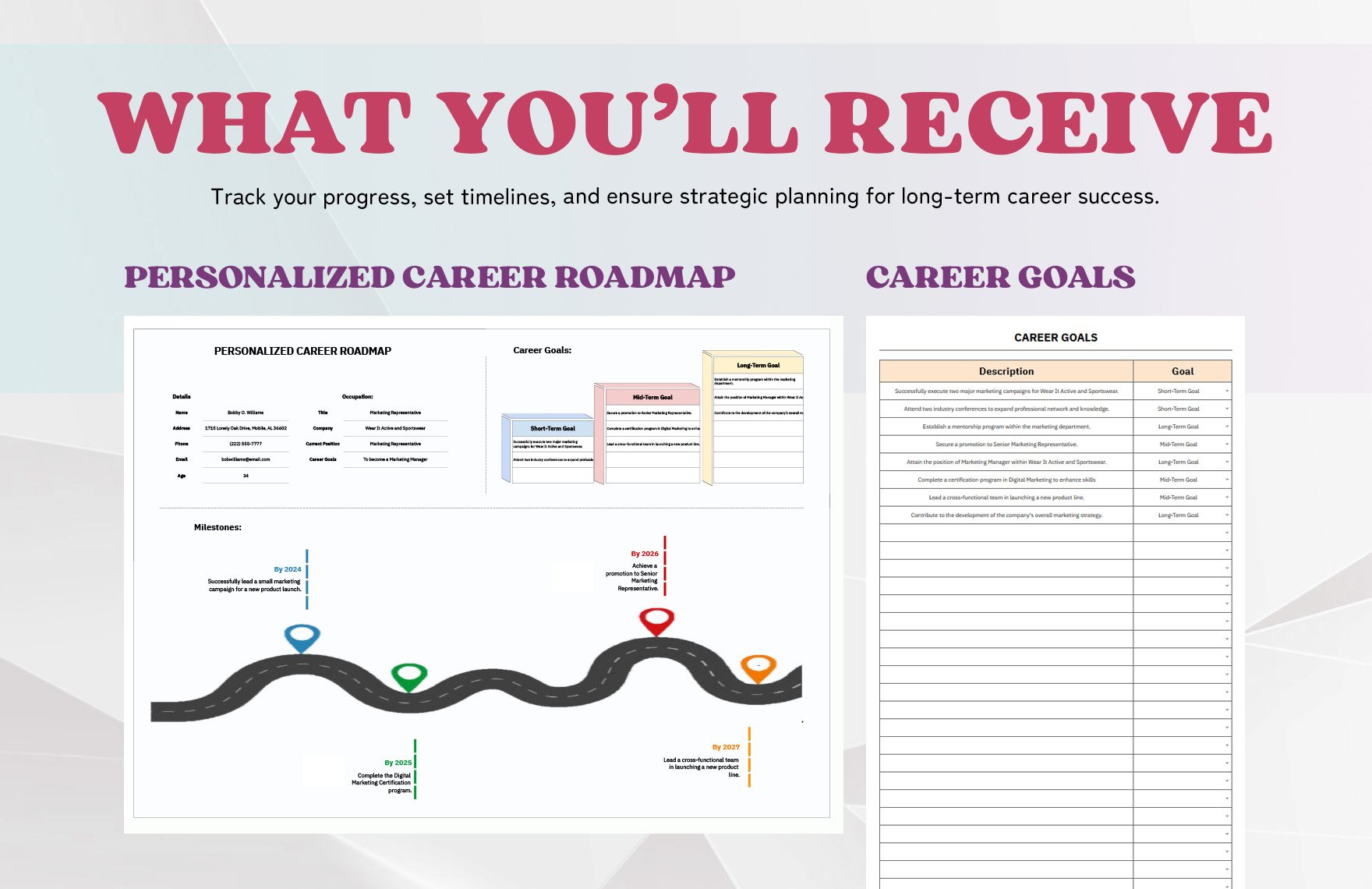 Personalized Career Roadmap Template