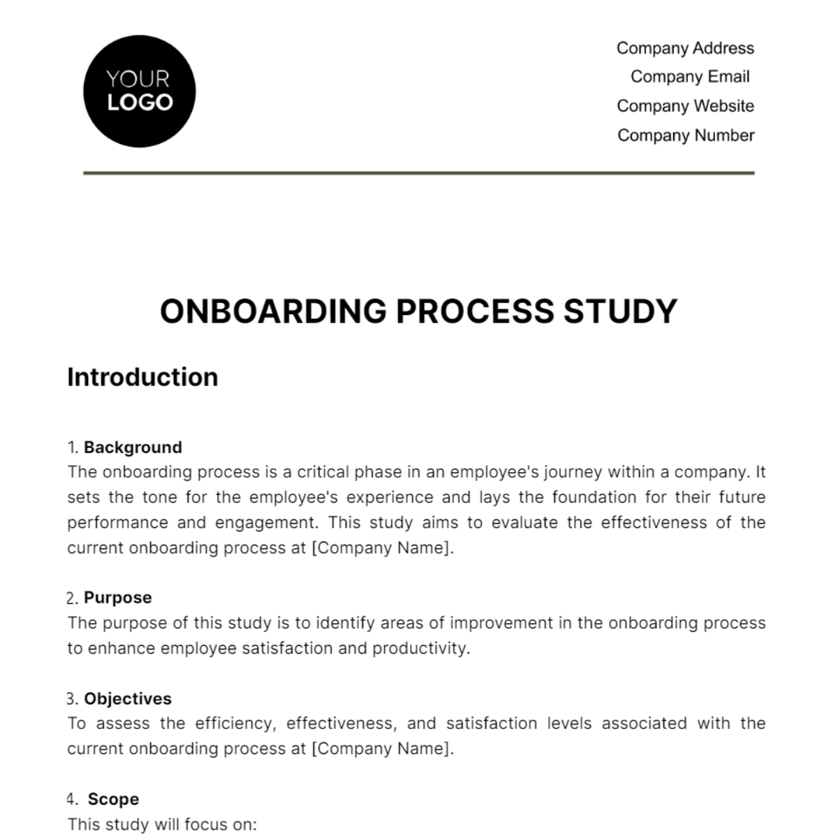 Onboarding Process Study HR Template - Edit Online & Download