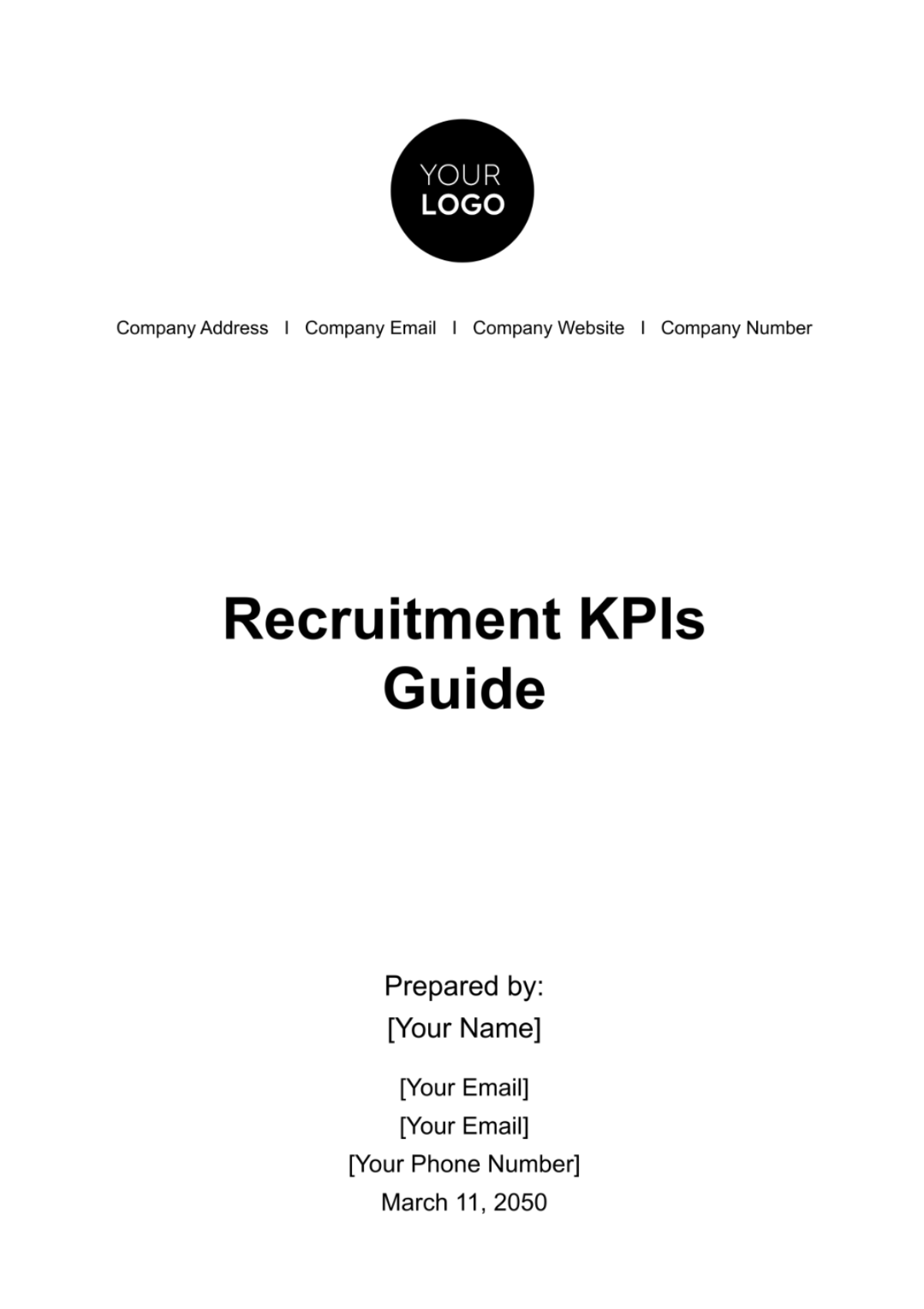 Recruitment KPIs Guide HR Template - Edit Online & Download