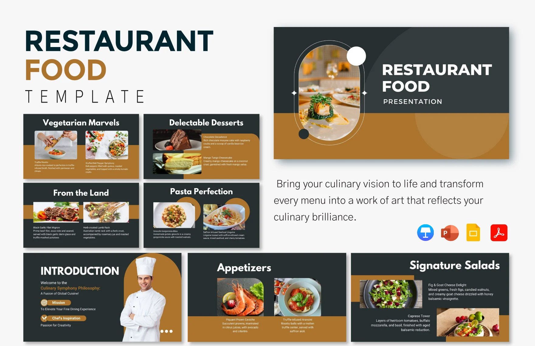 Restaurant Food Template in PDF, PowerPoint, Google Slides, Apple Keynote
