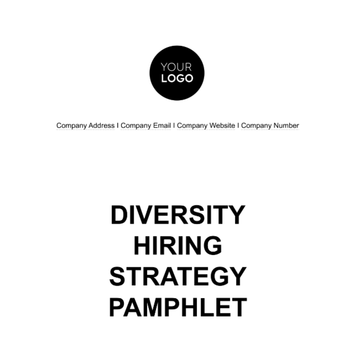 Diversity Hiring Strategy Pamphlet HR Template - Edit Online & Download