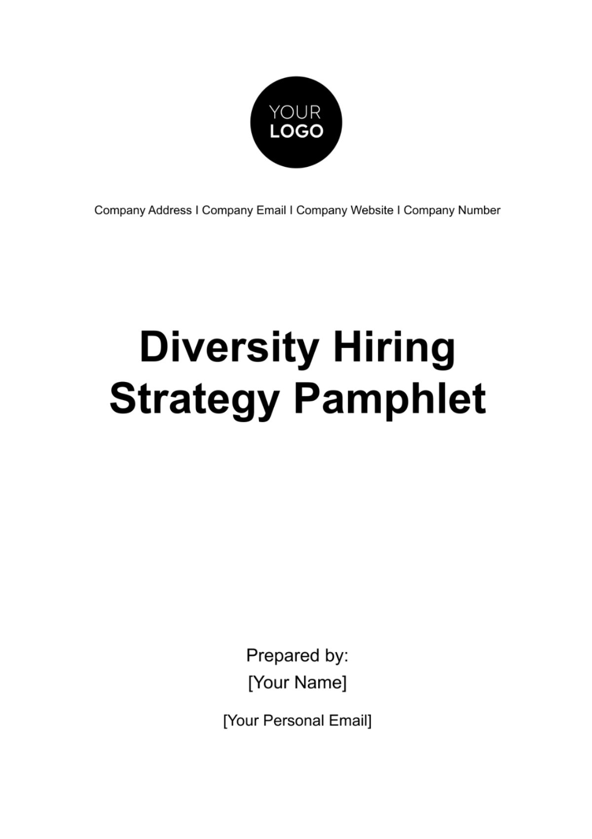 Diversity Hiring Strategy Pamphlet HR Template