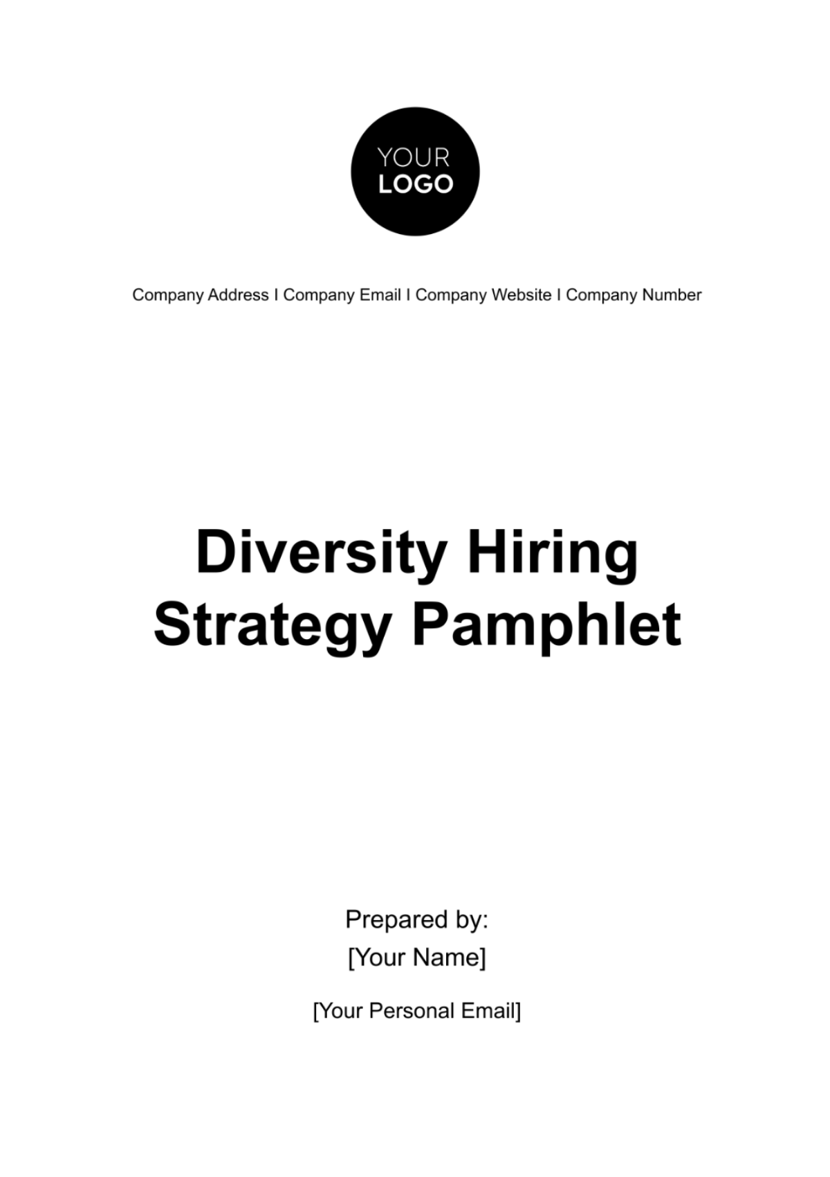 Diversity Hiring Strategy Pamphlet HR Template - Edit Online & Download