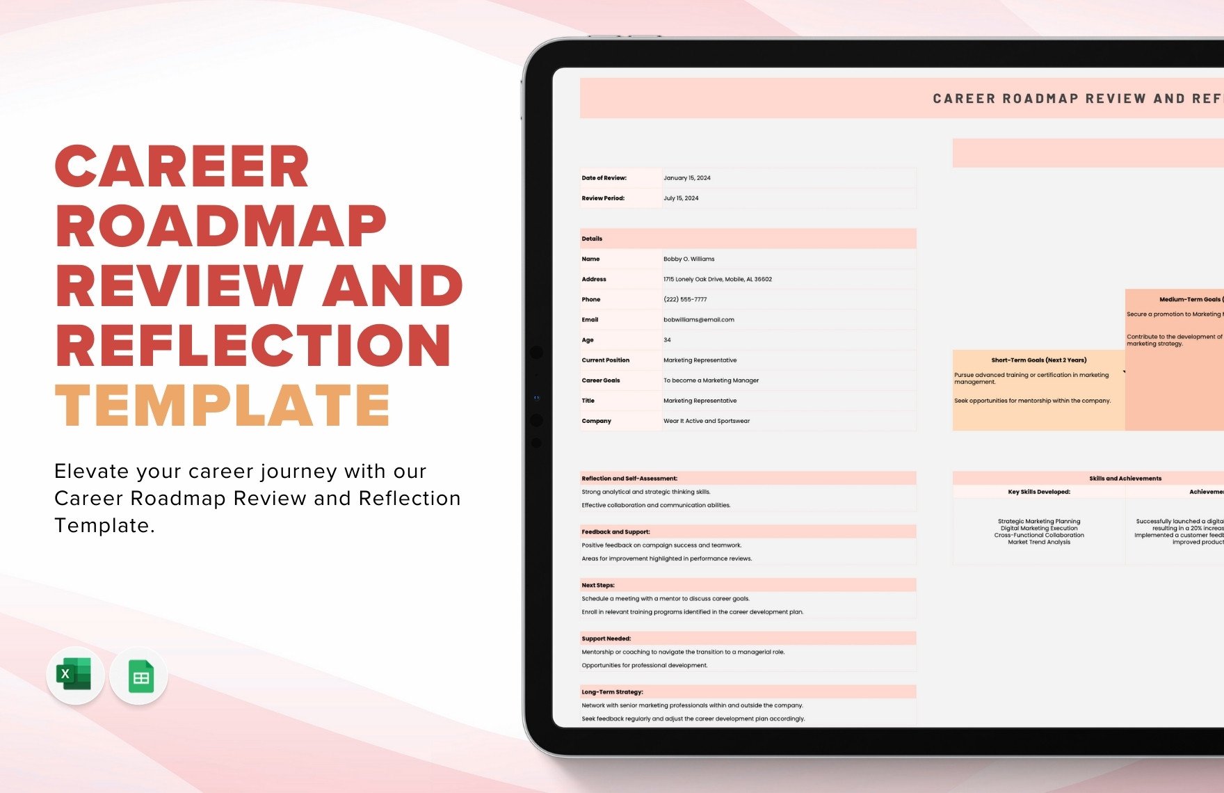 Career Roadmap Review and Reflection Template