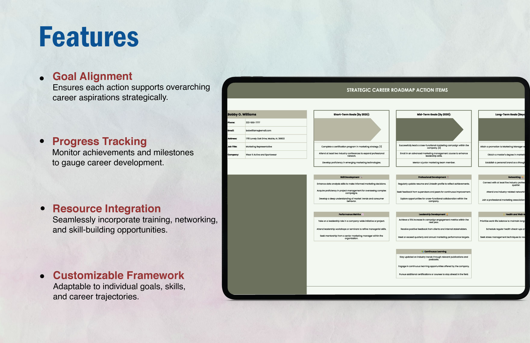 Strategic Career Roadmap Action Items Template