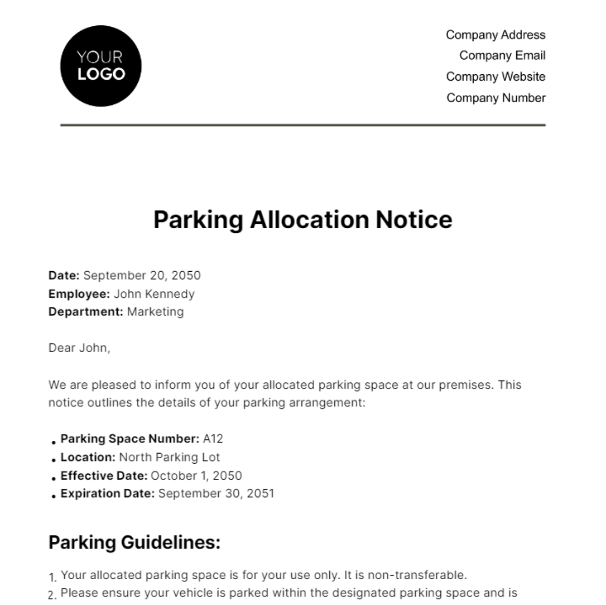 FREE Parking Templates & Examples - Edit Online & Download | Template.net