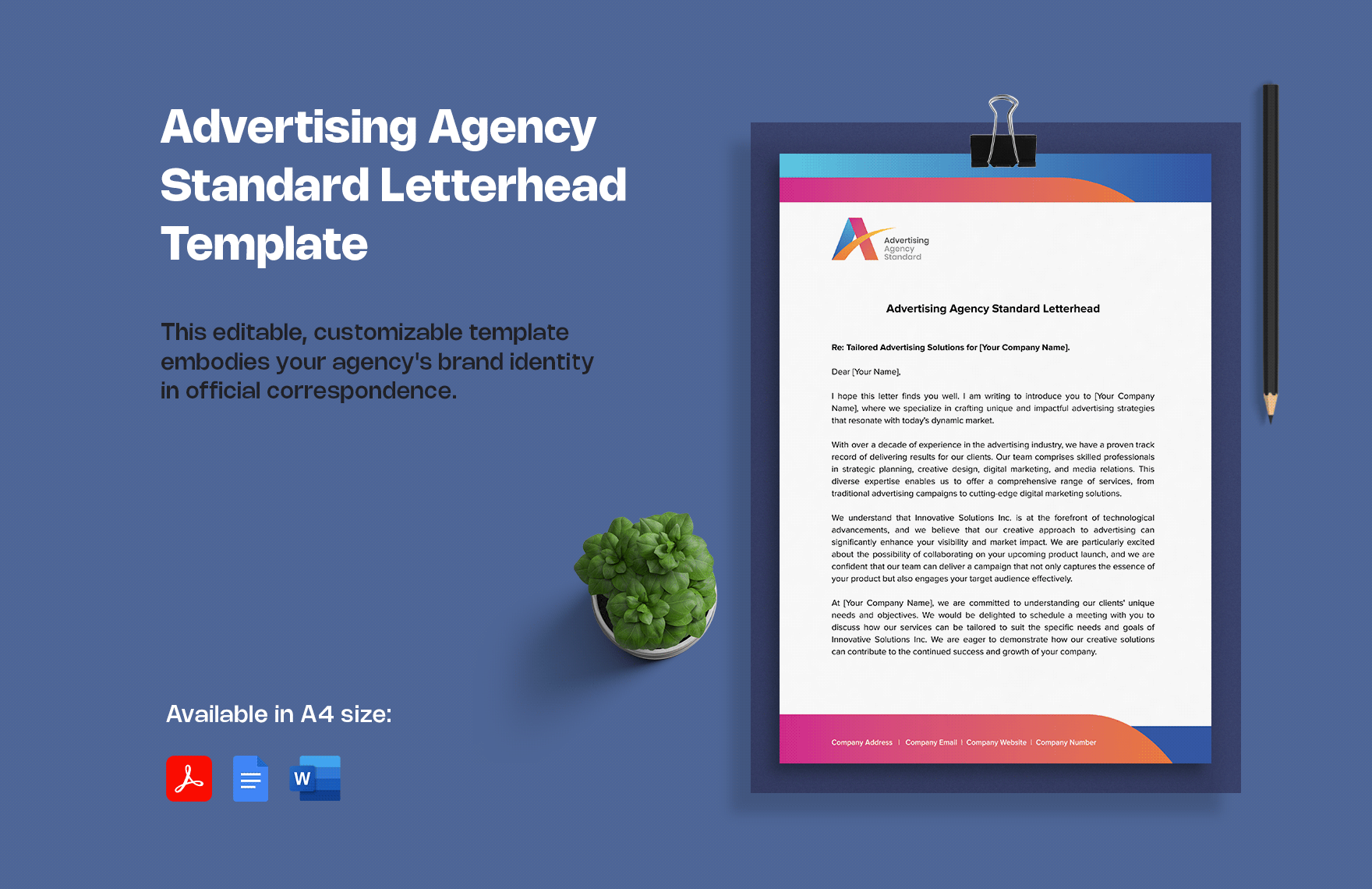 Advertising Agency Standard Letterhead Template
