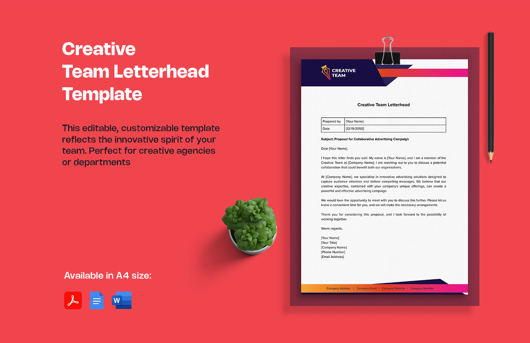 Creative Team Letterhead Template