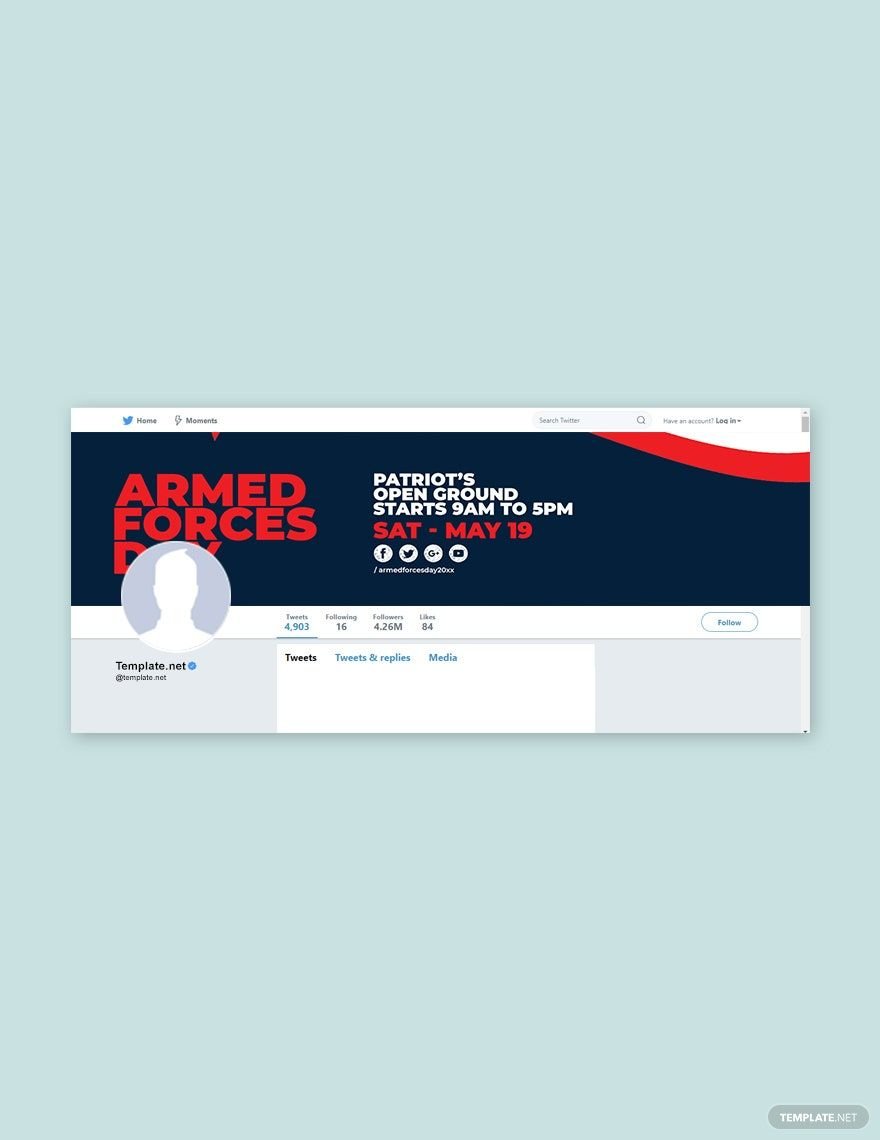 Free Armed Forces Day Twitter Header Cover Template