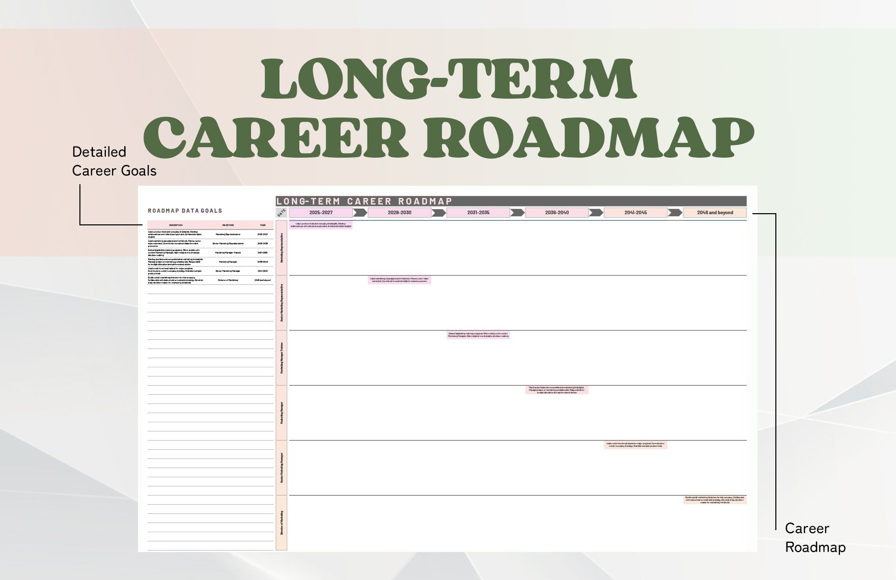 LongTerm Career Roadmap Template