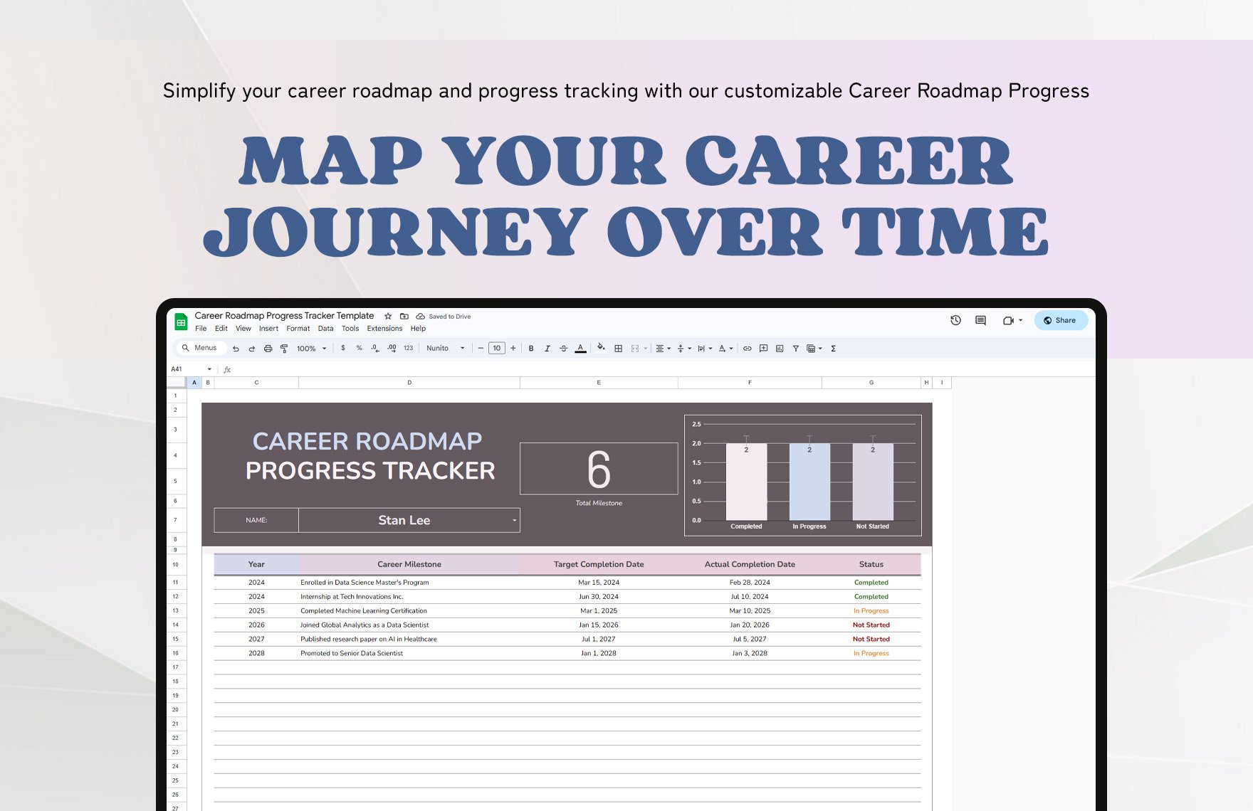 Career Roadmap Progress Tracker Template