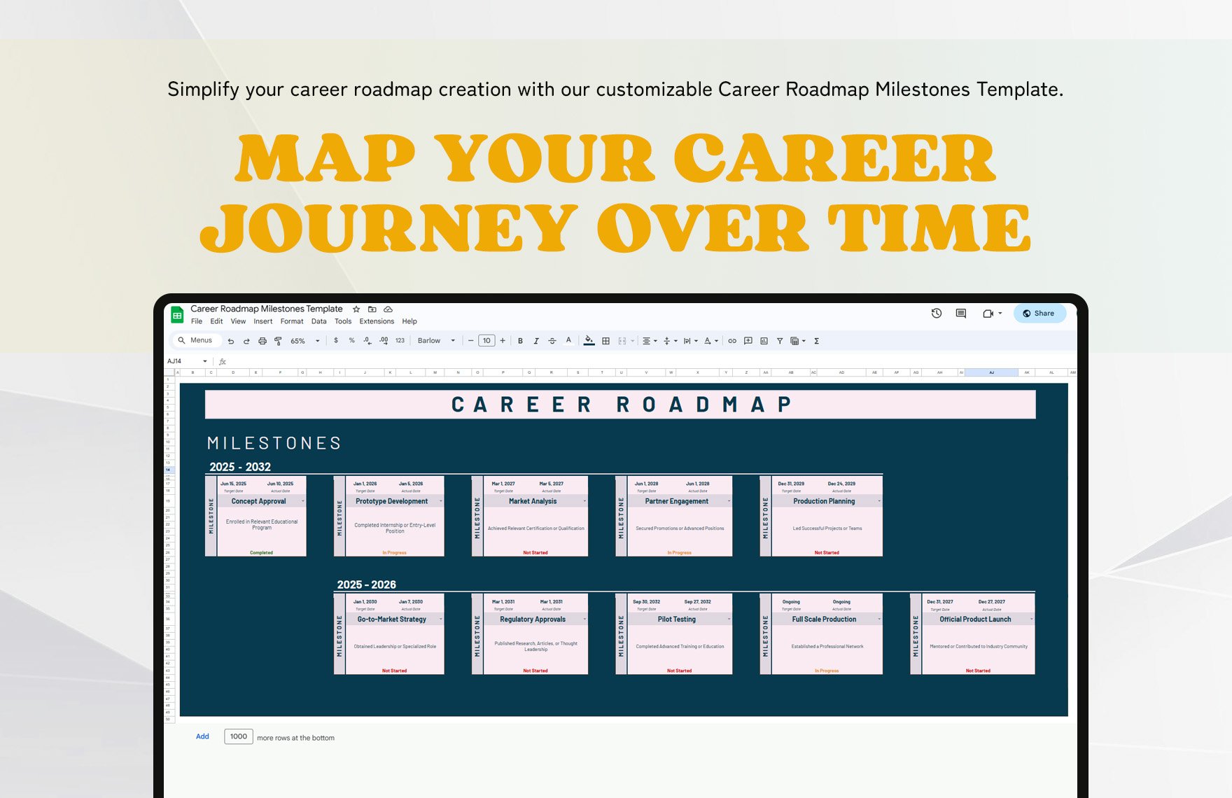 Career Roadmap Milestones Template