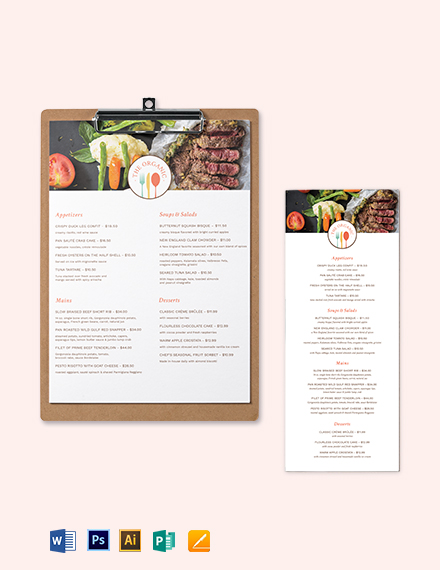 8+ FREE Food Menu Templates - Word (DOC) | PSD | InDesign | Apple Pages ... image.